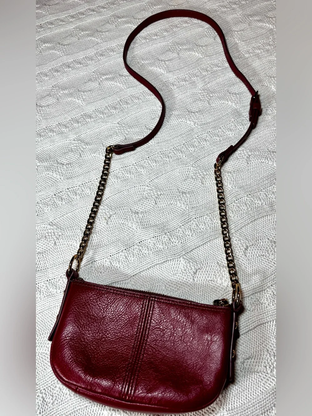Fossil Jolie Leather Mini Crossbody Bag - Burgundy